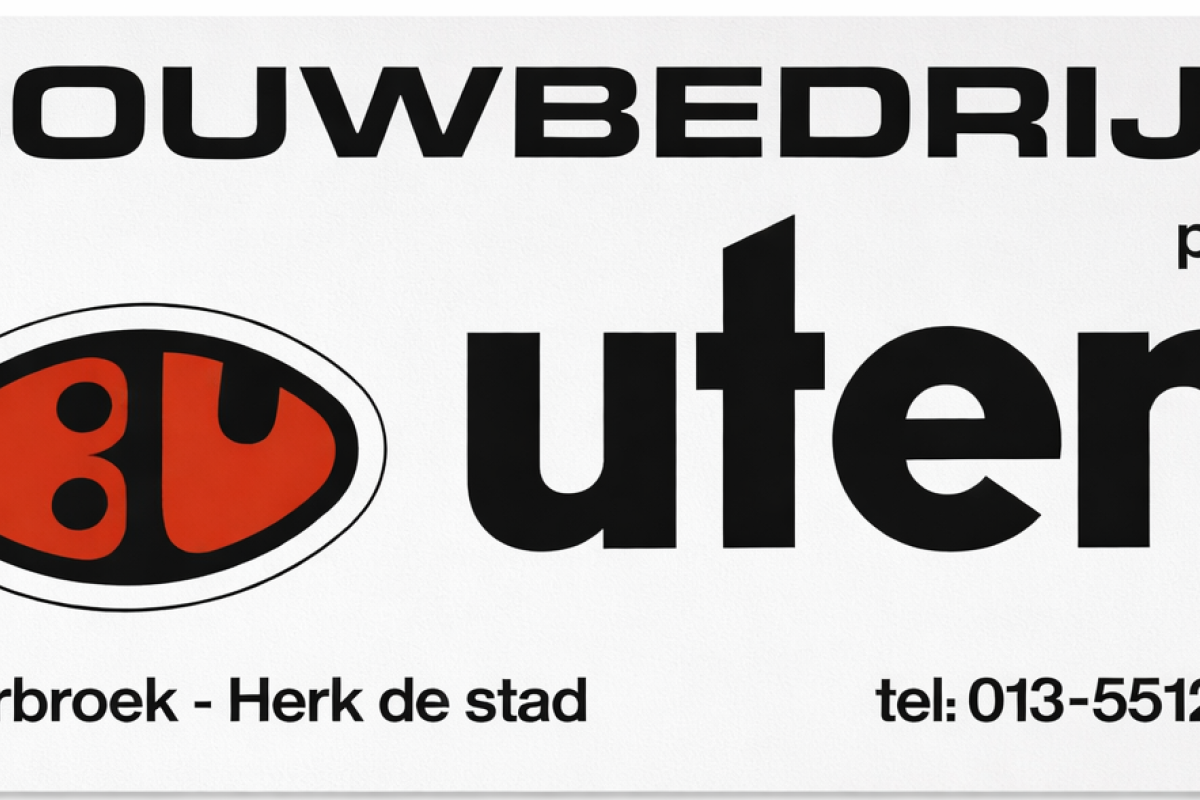 Reclamebord bouwbedrijf Uten 