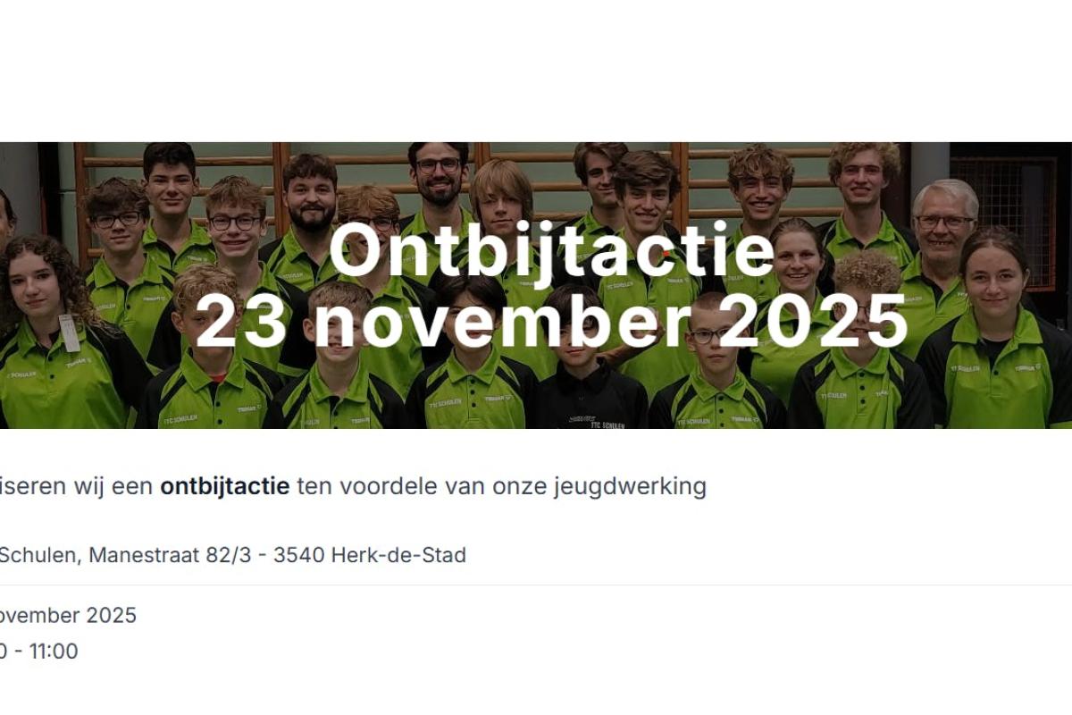 Ontbijtactie ten voordele van de jeugdwerking tafeltennis Schulen. © ttc Schulen