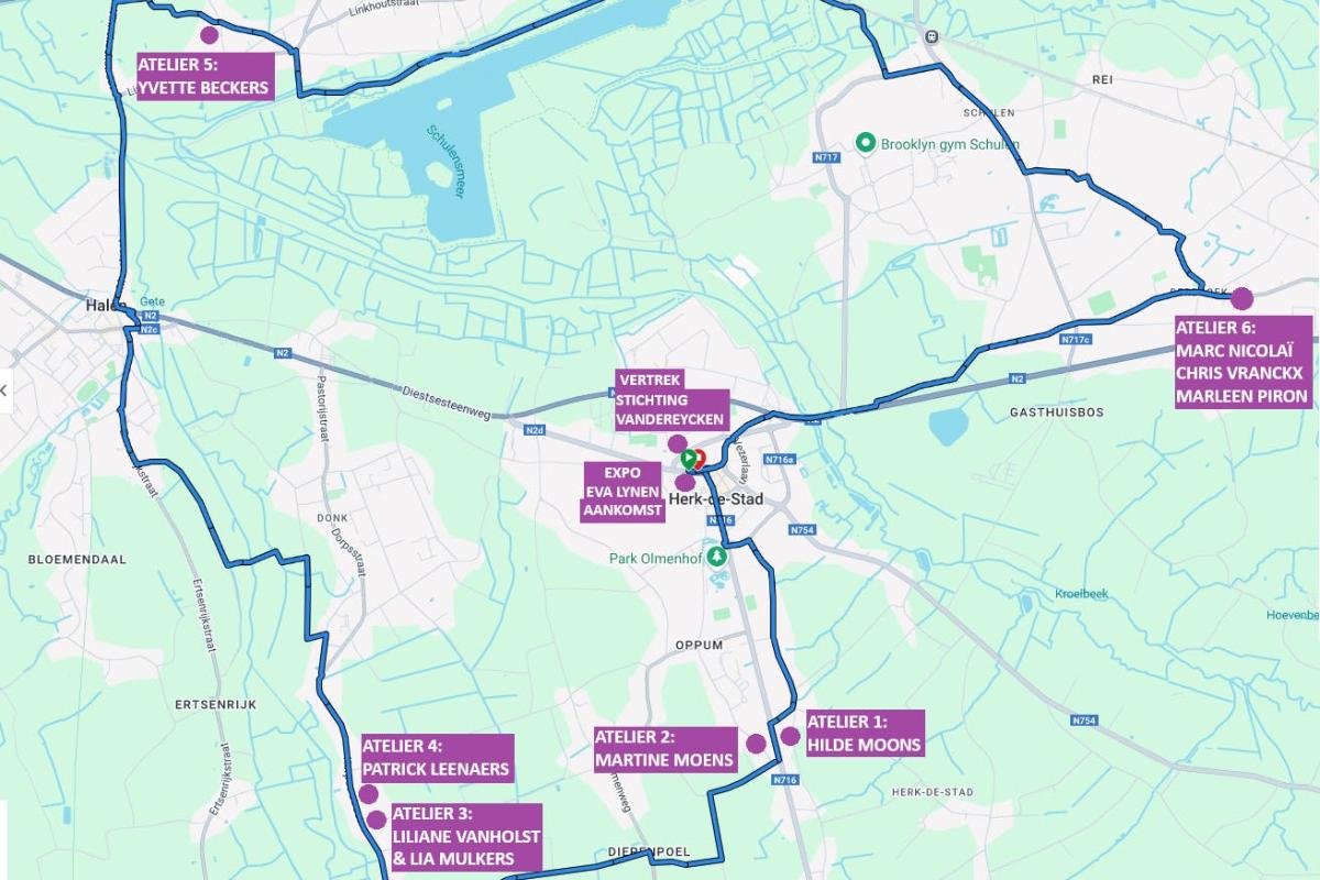 Herkse atelierroute 2025 © google maps